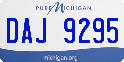 MI license plate DAJ9295