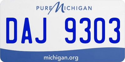 MI license plate DAJ9303