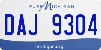 MI license plate DAJ9304