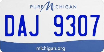 MI license plate DAJ9307