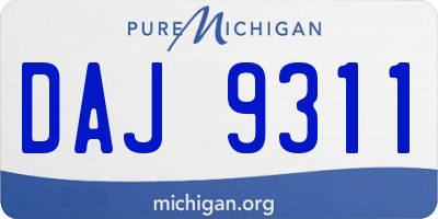 MI license plate DAJ9311