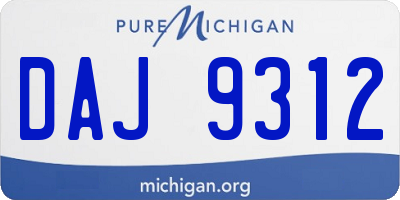 MI license plate DAJ9312