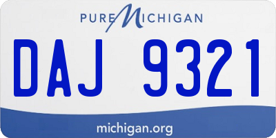 MI license plate DAJ9321