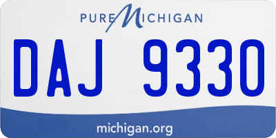 MI license plate DAJ9330