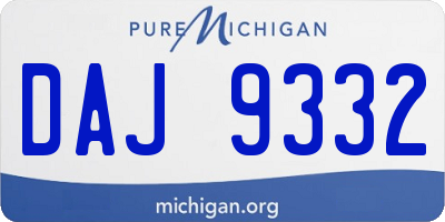 MI license plate DAJ9332