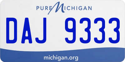 MI license plate DAJ9333