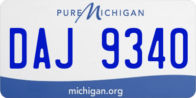 MI license plate DAJ9340