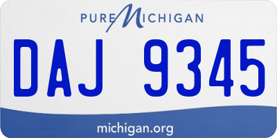 MI license plate DAJ9345