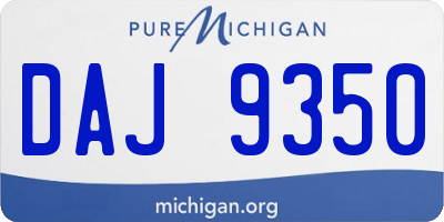 MI license plate DAJ9350