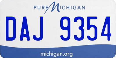 MI license plate DAJ9354