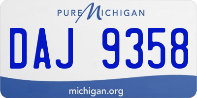 MI license plate DAJ9358