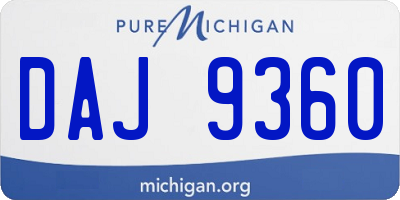 MI license plate DAJ9360