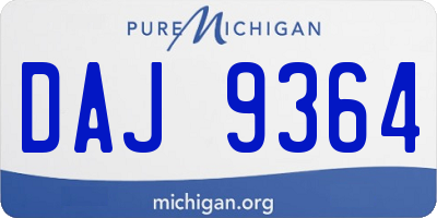 MI license plate DAJ9364