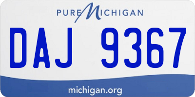 MI license plate DAJ9367
