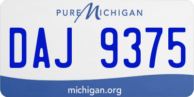 MI license plate DAJ9375