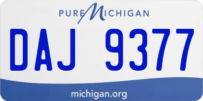 MI license plate DAJ9377