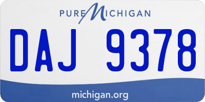 MI license plate DAJ9378