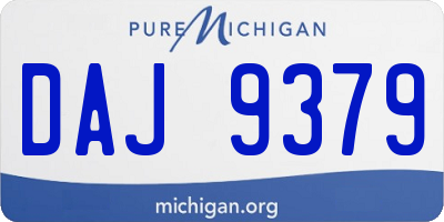 MI license plate DAJ9379