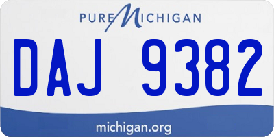 MI license plate DAJ9382