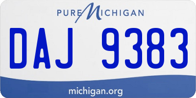 MI license plate DAJ9383