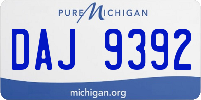 MI license plate DAJ9392