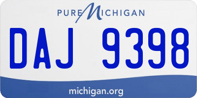 MI license plate DAJ9398