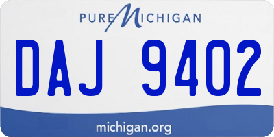 MI license plate DAJ9402