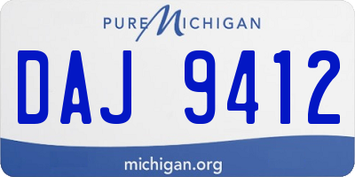 MI license plate DAJ9412