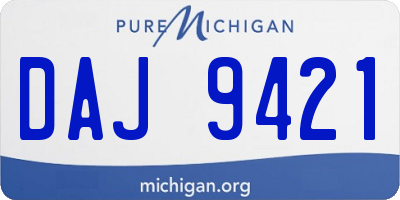 MI license plate DAJ9421