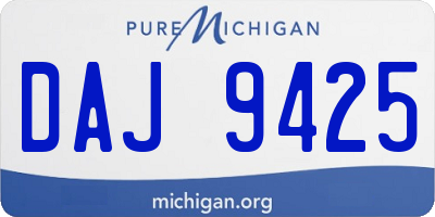 MI license plate DAJ9425