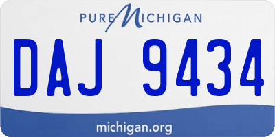 MI license plate DAJ9434