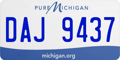 MI license plate DAJ9437