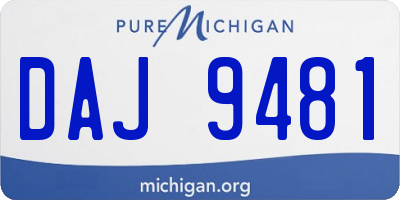 MI license plate DAJ9481