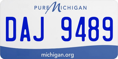 MI license plate DAJ9489