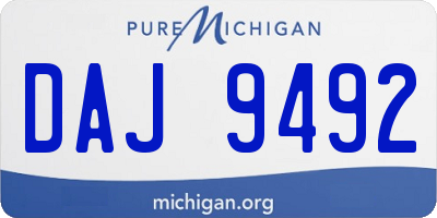 MI license plate DAJ9492