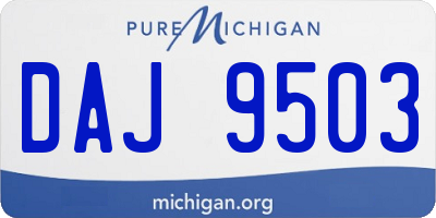 MI license plate DAJ9503