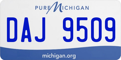 MI license plate DAJ9509