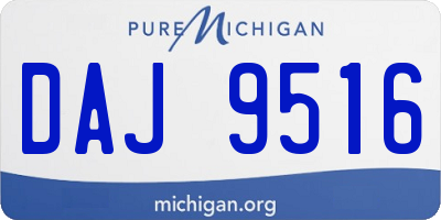 MI license plate DAJ9516