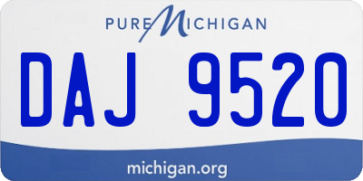 MI license plate DAJ9520