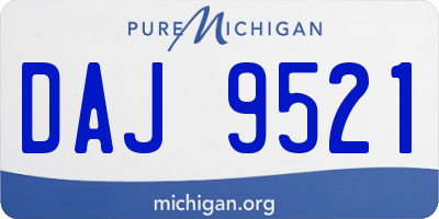 MI license plate DAJ9521