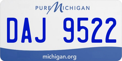 MI license plate DAJ9522