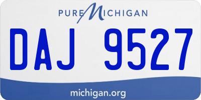 MI license plate DAJ9527