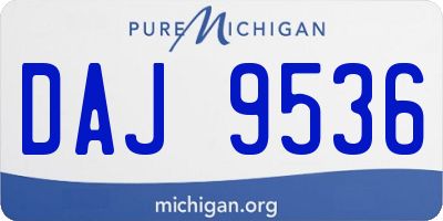 MI license plate DAJ9536