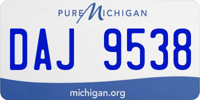 MI license plate DAJ9538
