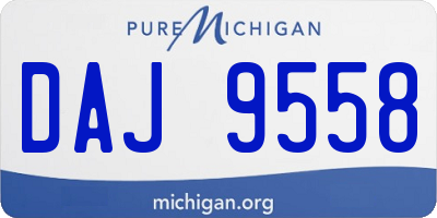 MI license plate DAJ9558
