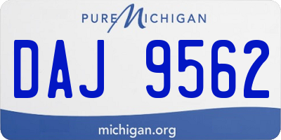 MI license plate DAJ9562