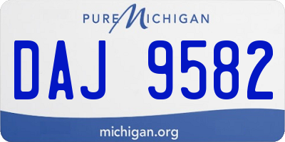 MI license plate DAJ9582