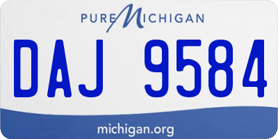 MI license plate DAJ9584