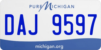 MI license plate DAJ9597