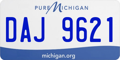 MI license plate DAJ9621